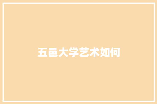 五邑大学艺术如何