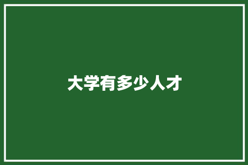 大学有多少人才 工作总结