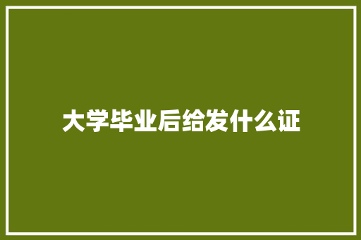 大学毕业后给发什么证