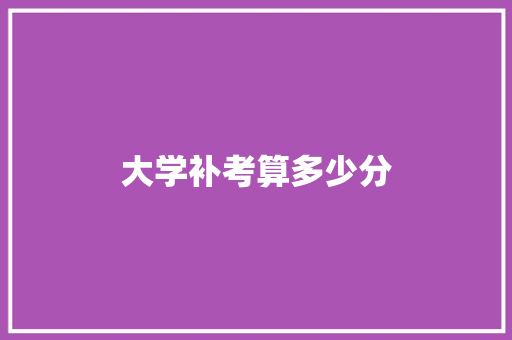 大学补考算多少分