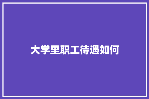 大学里职工待遇如何 生活感悟