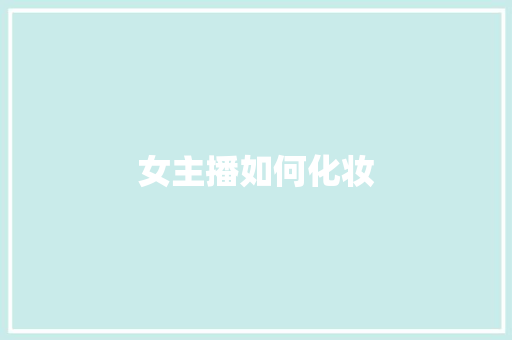 女主播如何化妆 工作总结