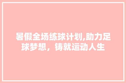 暑假全场练球计划,助力足球梦想，铸就运动人生