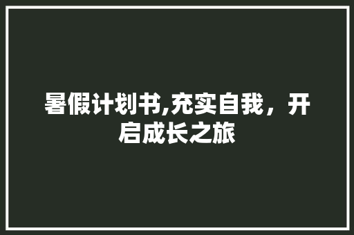 暑假计划书,充实自我，开启成长之旅