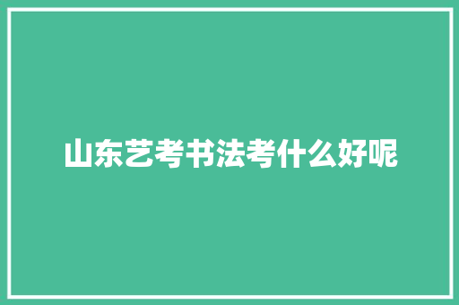 山东艺考书法考什么好呢