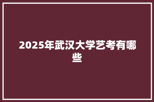 2025年武汉大学艺考有哪些
