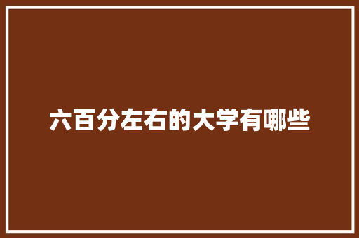 六百分左右的大学有哪些