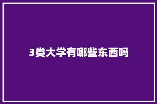 3类大学有哪些东西吗
