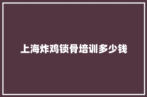 上海炸鸡锁骨培训多少钱