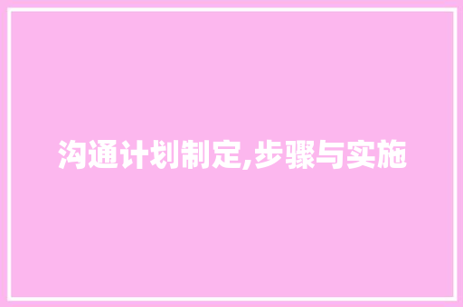 沟通计划制定,步骤与实施