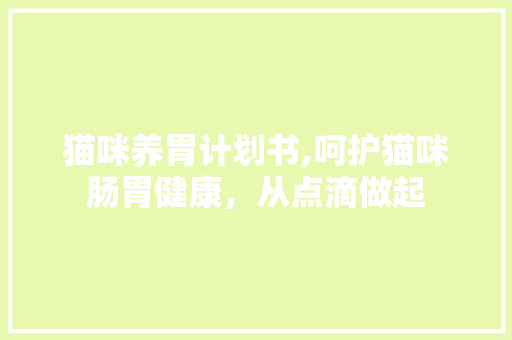 猫咪养胃计划书,呵护猫咪肠胃健康，从点滴做起