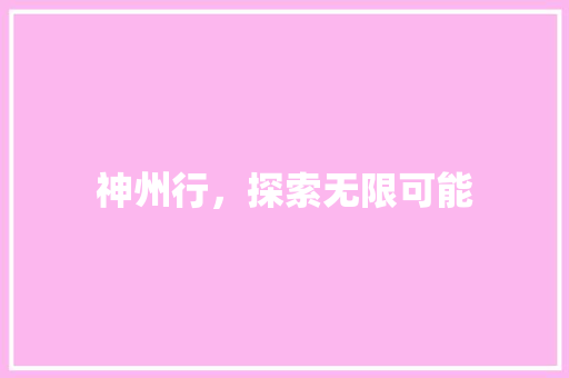 神州行，探索无限可能