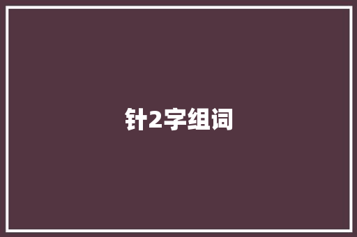 针2字组词 生活类