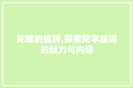 陀螺的旋转,探索陀字组词的魅力与内涵