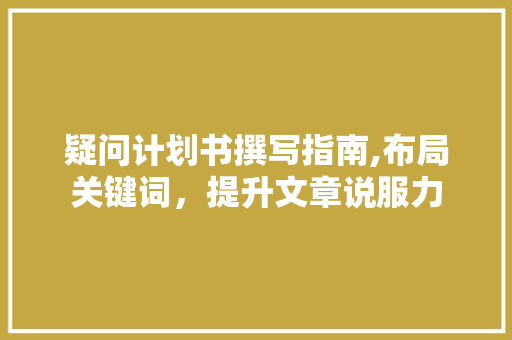 疑问计划书撰写指南,布局关键词，提升文章说服力