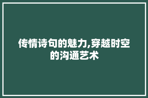 传情诗句的魅力,穿越时空的沟通艺术