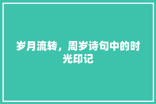 岁月流转，周岁诗句中的时光印记