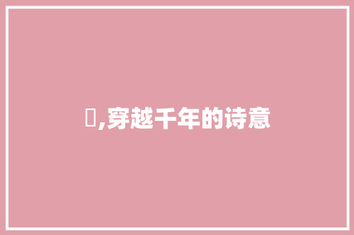 礽,穿越千年的诗意