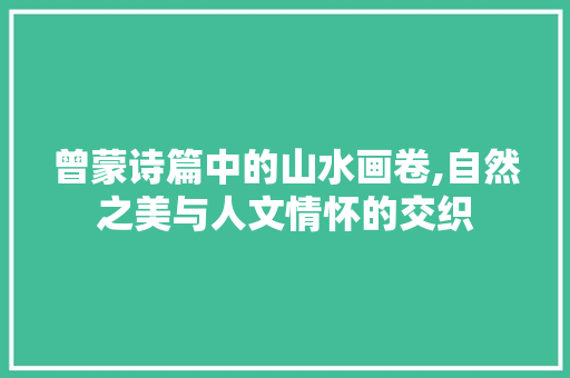 曾蒙诗篇中的山水画卷,自然之美与人文情怀的交织
