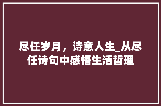 尽任岁月，诗意人生_从尽任诗句中感悟生活哲理