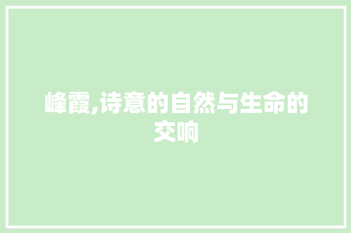 峰霞,诗意的自然与生命的交响