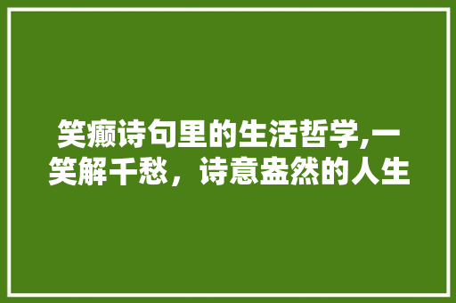 笑癫诗句里的生活哲学,一笑解千愁，诗意盎然的人生