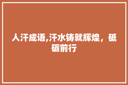 人汗成语,汗水铸就辉煌，砥砺前行