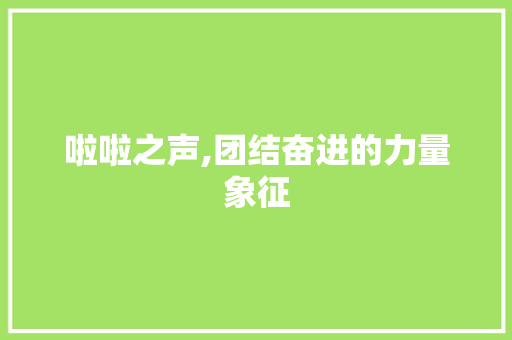 啦啦之声,团结奋进的力量象征