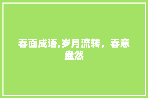 春面成语,岁月流转，春意盎然