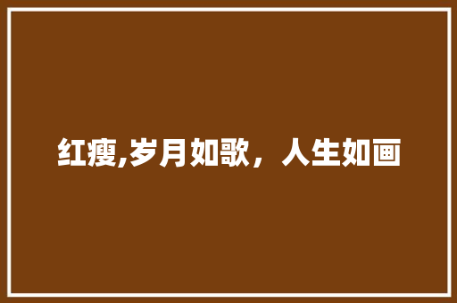 红瘦,岁月如歌，人生如画 商业文稿