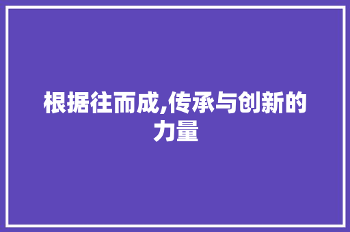 根据往而成,传承与创新的力量