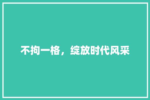 不拘一格，绽放时代风采 工作总结