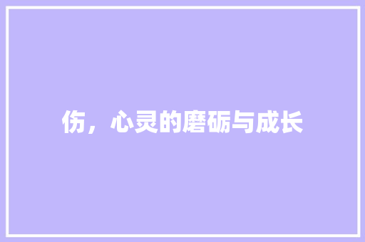 伤，心灵的磨砺与成长