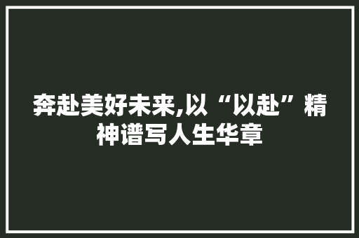 奔赴美好未来,以“以赴”精神谱写人生华章
