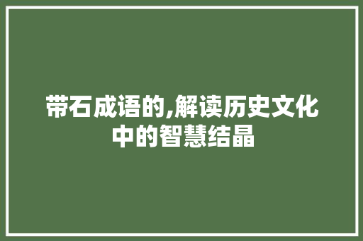 带石成语的,解读历史文化中的智慧结晶