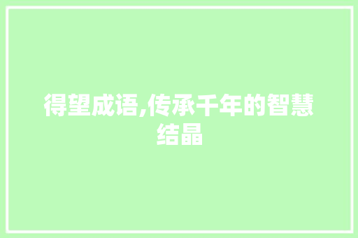 得望成语,传承千年的智慧结晶