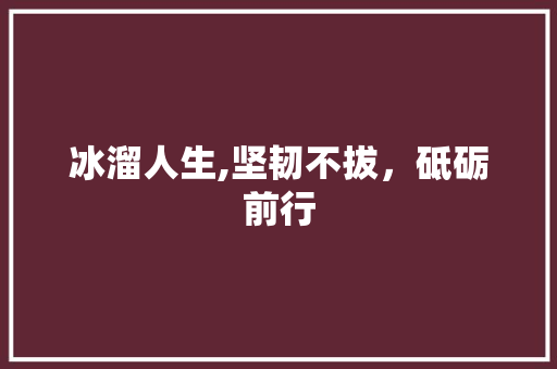 冰溜人生,坚韧不拔，砥砺前行