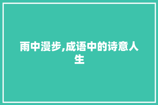 雨中漫步,成语中的诗意人生