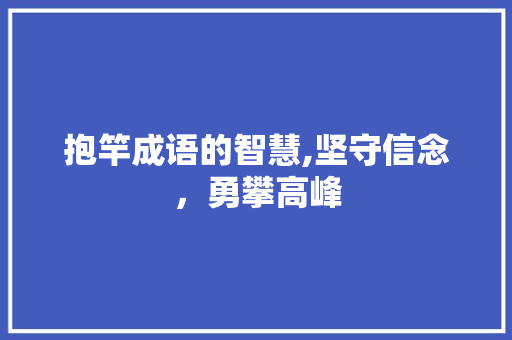 抱竿成语的智慧,坚守信念，勇攀高峰