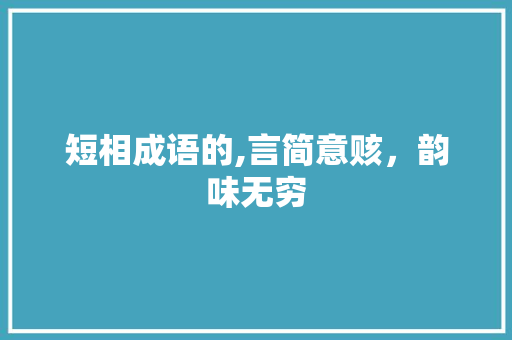 短相成语的,言简意赅，韵味无穷