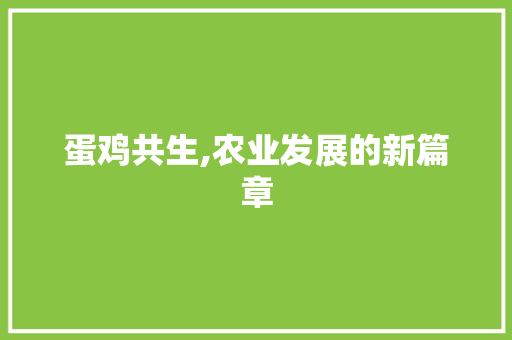 蛋鸡共生,农业发展的新篇章