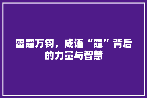 雷霆万钧，成语“霆”背后的力量与智慧 工作类