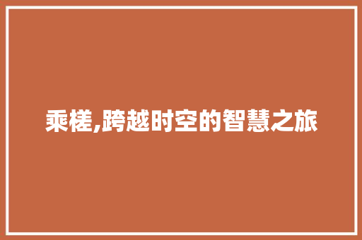 乘槎,跨越时空的智慧之旅