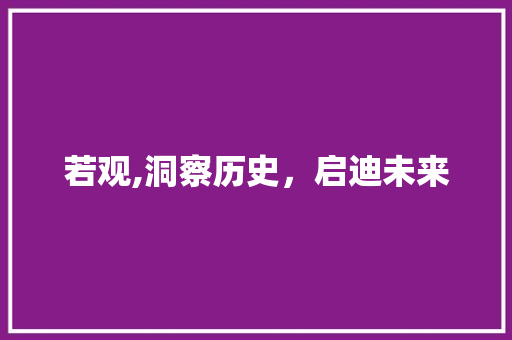 若观,洞察历史，启迪未来