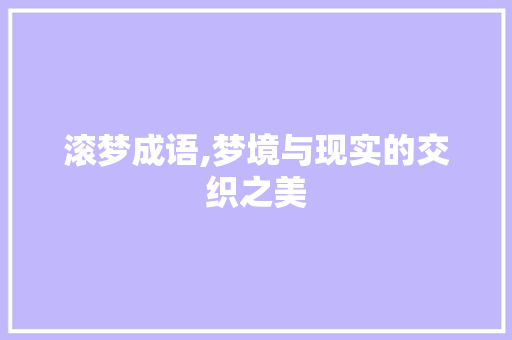 滚梦成语,梦境与现实的交织之美