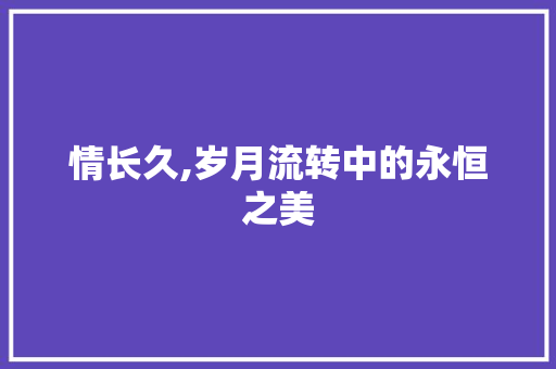 情长久,岁月流转中的永恒之美