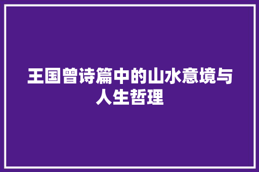 王国曾诗篇中的山水意境与人生哲理