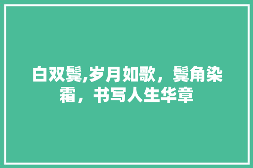 白双鬓,岁月如歌，鬓角染霜，书写人生华章