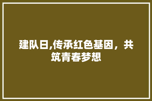建队日,传承红色基因，共筑青春梦想