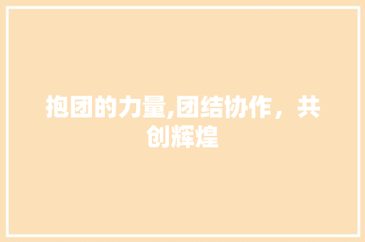 抱团的力量,团结协作，共创辉煌